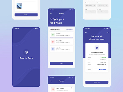 Down to Earth - Food waste recycling application app clean design food mobile modern ui uiuxdesign ux