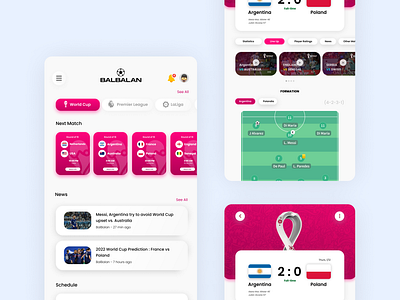 BalBalan - LiveScore Football Mobile Apps ✨ design football graphic design interface livescore ui ux web design world cup