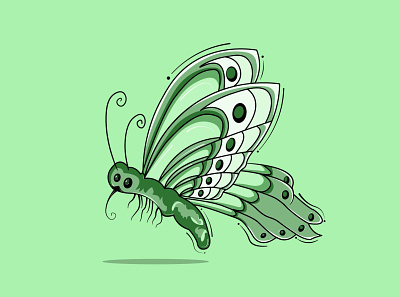 Flat design adobe illustrator butterfly character flat desa flat desa vector character