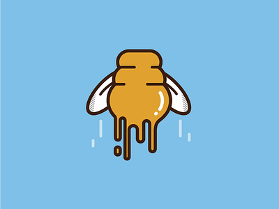 Rush app bee branding game hive honey illustration illustrator logo mobile vector