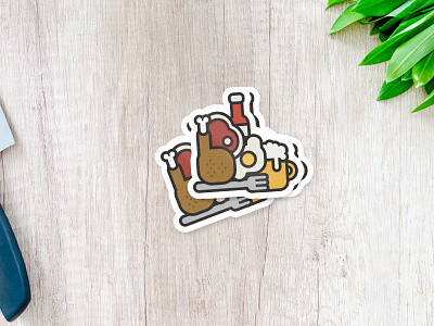 Barbecue barbecue eating friends fun illustration illustrator stickers summer vector
