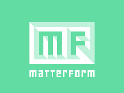 Matterform Logotype 3d bit engraved f logo m matterform pixel printing