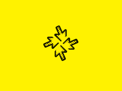 x arrows halftone logo x yellow
