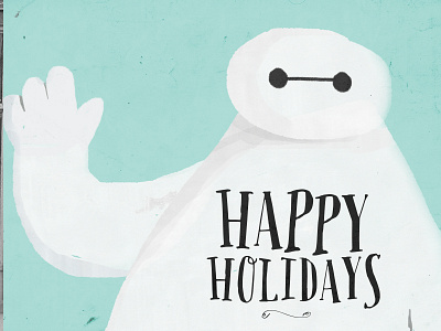 Merry BaymaXmas baymax christmas digital watercolor