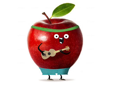 Apple Man apple fruit guitar
