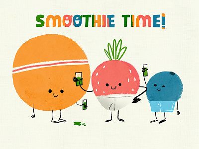 Fruit Smoothie Time! fruit illustration smoothie