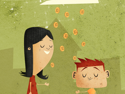 Raining money illustration