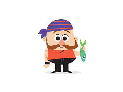 Pirate Fish Guy illustration