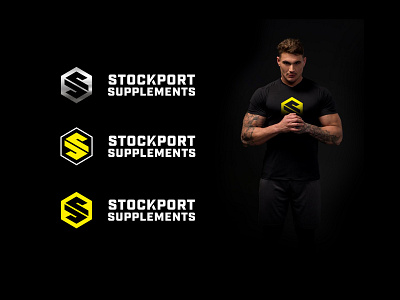 Stockport Supplements logo design branding design fitness gym illustration illustrator logo minimal s logo sports supplements t shirt vector