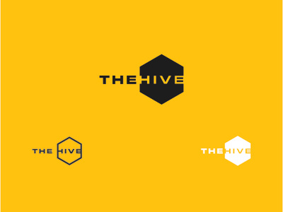 The Hive Logo bee branding design emblem hive icon illustration illustrator lettering logo minimal studio typography vector