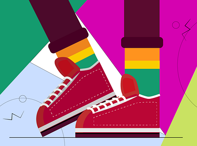 shoes Pose colors colourful design flat art illustration character illustration style