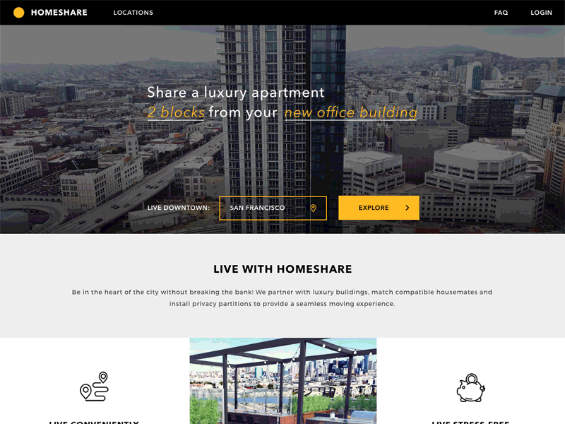 HomeShare Redesign booking service design ui ux web design website