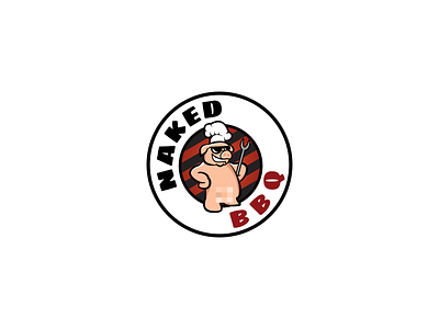 naked bbq bbq grill mascot naked pig