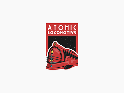 Atomic Locomorive future futuristic vintage locomotive rail rails trail vintage