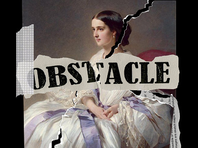 obstacle collage collage art girl lady painting paper paper scrap vintage wallpaper woman