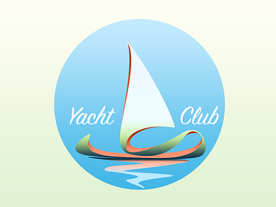 Yacht Club flat gradient illustration logo simple ui vector yacht