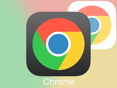 Chrome iOS 8 icon chrome flat gradient illustration ios 8 ui logo simple vector