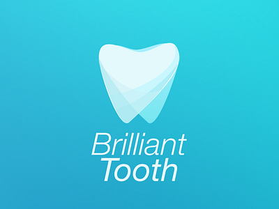 Tooth flat gradient illustration logo simple tooth ui vector