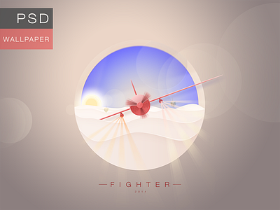 Fighter fighter flat gradient illustration plane vector