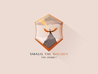 Smaug the Golden dragon flat gradient hobbit illustration smaug the golden vector