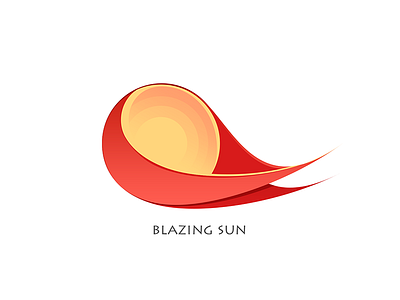 Blazing Sun fire flat gradient illustration sun vector