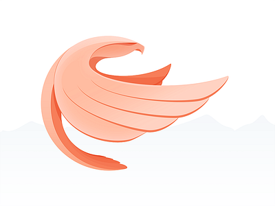 Eagle bird eagle fight flat flight gradient illustration logo logotype mark sky vector