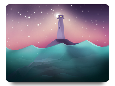 Lighthouse dreams illustration moon sea vector © thenewvision