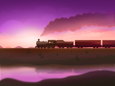Train to the wonderland dreams illustration journey sunset train vector © thenewvision