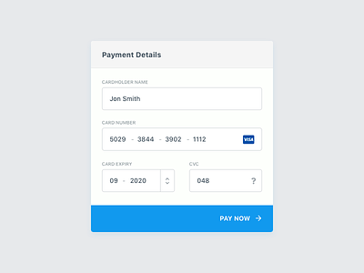 Daily UI Challenge 02 - Credit Card Details ecommerce ui