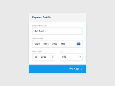 Daily UI Challenge 02 - Credit Card Details