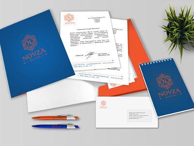 Novza hotel branding mockup