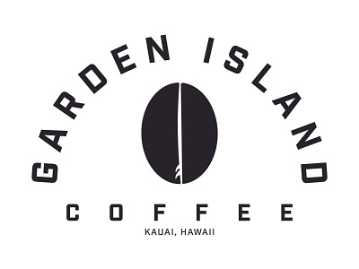 Garden Island Coffee branding coffee coffee bean design hawaii identity illustration kauai logo minimal surf typography