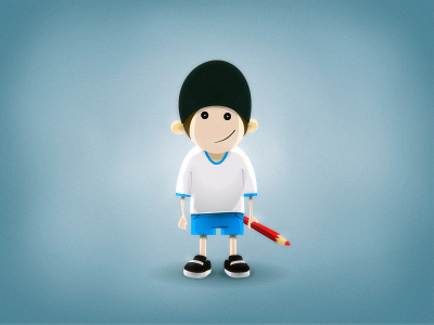 Designer boy cartoon character designer mascot pencil