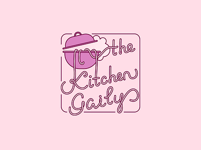 The Kitchen Gaily logo noodle pink pot steam the kitchen gaily