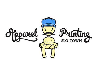 Slo Town Apparel Printing apparel california cap cartoon character dude lettering moustache printing