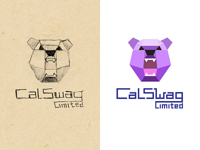 CalSwag Limited logo apparel bear california logo polygonal process sketch