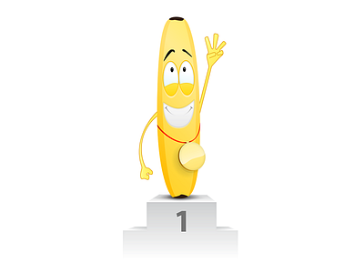 banana banana cartoon character cute medal