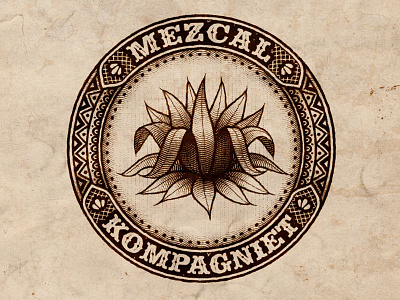 Mezcal Kompagniet cactus engraved logo mexican mezcal ornament