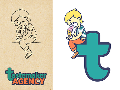 Tastemaker Agency boy cartoon character ice cream logo mascot sketch t tastemaker agency