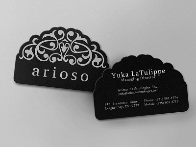Arioso Technologies Business Card arioso branding business card die cut floral identity logo stationery