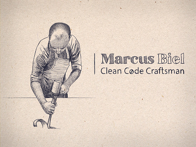 Hand drawn Logo apron carpenter logo man marcus biel sketch tool