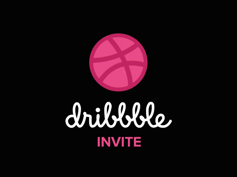 Dribbble Invite to giveaway animation ball dribbble effects invitation invite lettering