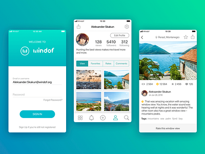 Windof app UI