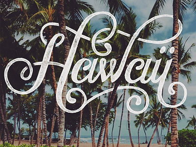 Hawaii beach hand lettering hawaii island lettering palm trees photography script swash swirl travel