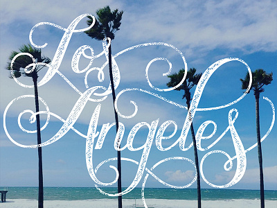 Los Angeles beach california hand lettering lettering los angeles palm trees photography script swash swirl texture travel