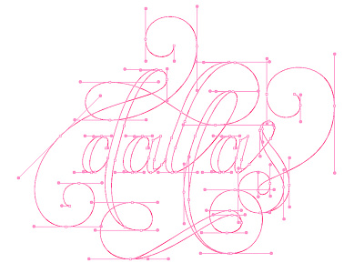 Dallas - Vector Process bezier dallas hand lettering lettering process script swash swirl texas travel type typography