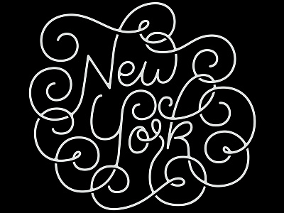 New York hand drawn type hand lettering handmade type illustration lettering new york script swash swirl type typography vector