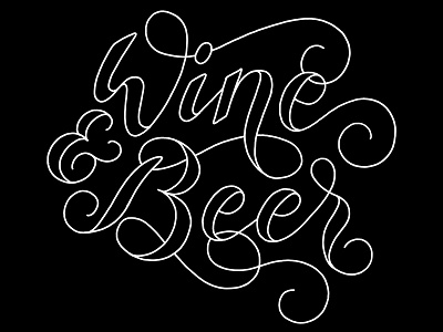 Wine & Beer ampersand beer calligraphy drink handlettering lettering script swash swirl typograhy wine wineandbeer