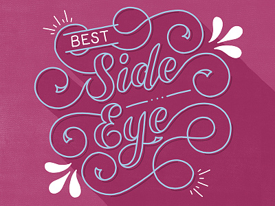 Side Eye award calligraphy flourishes handlettering lettering ligatures pencil script side eye sketch swashes swirl