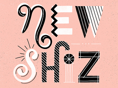 New Shiz blackandwhite flourishes handlettering handmadetype lettering new script sketch swashes swirl texture typography